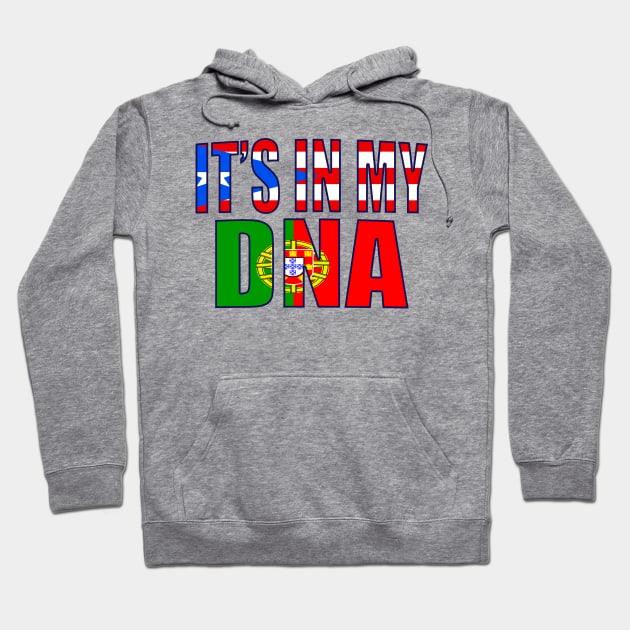 Puerto Rican And Portuguese Mix DNA Flag Heritage Gift Hoodie by Just Rep It!!